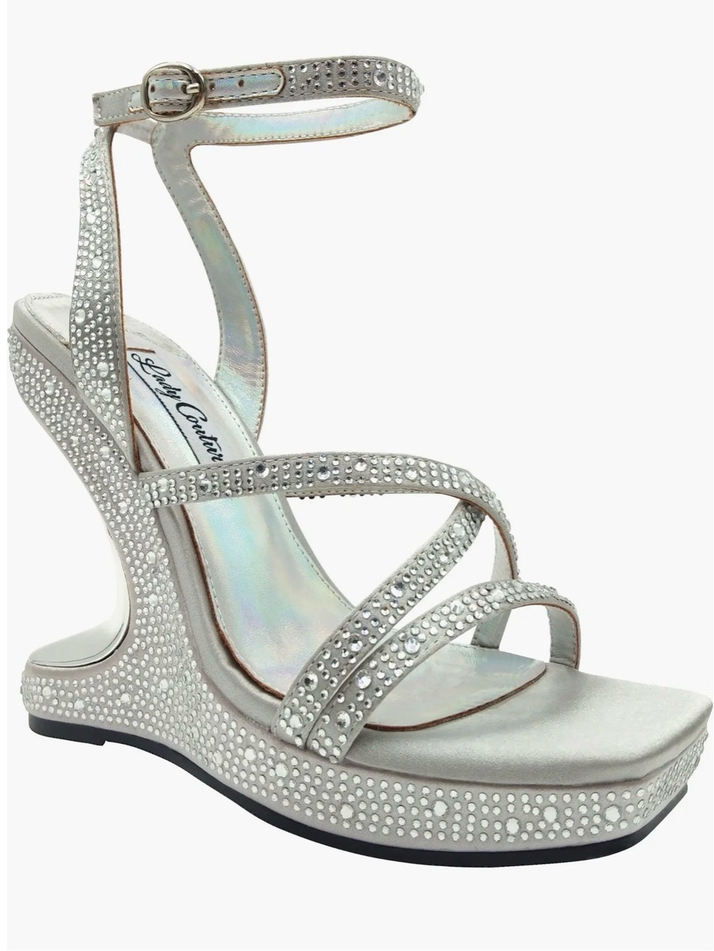 Lady Couture Rhinestone Wedge Sandal